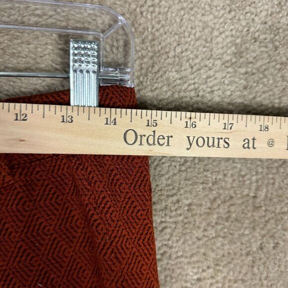Betabrand Dress Yoga‎ Pants Petite Medium Rust Jacquard Diamond Pull On Straight - Picture 5 of 12